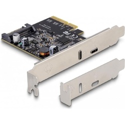 Delock PCI Express x4 Karte zu 1 x SuperSpeed USB 20 Gbps (USB 3.2 Gen 2×2) USB Type-CTM + 1 x USB Type-CTM P, Kontrollerkarte