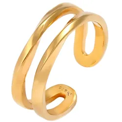 Elli Zweireihig offen verstellbar 925er Silber Ringe   Damen 