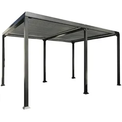 HOME DELUXE - Lamellenpavillon - CANNES, Maße: 400 x 303 x 223 cm, inkl. Handkurbel, Gestell: Aluminium I Terrassenüberdachung Pergola Sonnenschutz