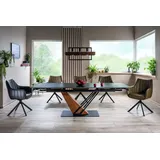 Design Esstisch GN-111 Keramik Marmor Schwarz - Eiche ausziehbar Esszimmer Tisch - Schwarz