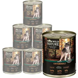 Dehner Wild Nature Nassfutter getreidefrei / zuckerfrei, für Hunde, Wildschwein, 6 x 800 g Dose (4.8 kg)