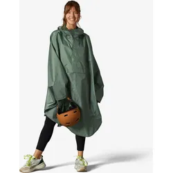 Fahrrad Regenponcho City 100 grün eukalyptusgrün XL/2XL