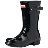 Hunter Erwachsene Original Unisex-Gummistiefel, mittelhoch, Schwarz - schwarz glänzend - Größe: 39 EU - 40 EU