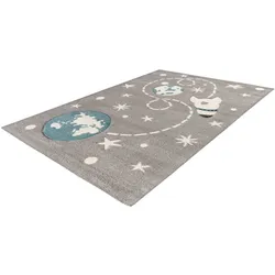 Arte Espina Kinderteppich »Amigo 530«, rechteckig, 15 mm Höhe, Weltall Raketen Motiv Arte Espina silberfarben B: 80 cm   1 St.