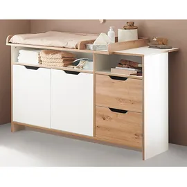 Arthur Berndt Babyzimmer, Set »Maxim« 2-teilig", Baby, Gr. B/H: 70cm x 140cm, weiß Holzwerkstoff, 1 Fächer, 2 Schubladen, 1x1x1 cm, Blauer Engel, Hergestellt in Deutschland, Babymöbel, Babyzimmer-Sets