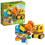 LEGO DUPLO Town 10812 Truck & Tracked Excavator Building Kit (26 Piece) by LEGO