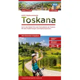 BVA BikeMedia GmbH ADFC-Radtourenkarte IT-TOS Toskana 1:150.000, reiß- und wetterfest, E-Bike geeignet, GPS-Tracks Download, mit Bett+Bike Symbolen, mit Kilometer-Angaben