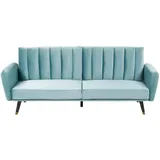 Beliani 3-Sitzer-Schlafsofa, Hellblau, 212x90x80 cm, Wohnzimmer, Sofas & Couches, Schlafsofas