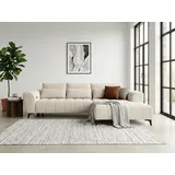 werk2 Ecksofa WERK2 "Garay, XXL-Liegefläche: elektrisch ausziehbar auf ca. 228×126 cm", beige, B:287cm H:64cm T:220cm, 100% Polyester, Sofas, Ecksofa, Luxus in Übergröße: XXL-Liegefläche, Komfort-Ottomane & stilvolle Füße