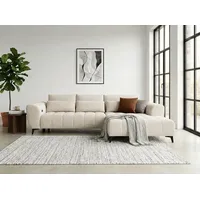 werk2 Ecksofa WERK2 "Garay, XXL-Liegefläche: elektrisch ausziehbar auf ca. 228×126 cm", beige, B:287cm H:64cm T:220cm, 100% Polyester, Sofas, Ecksofa, Luxus in Übergröße: XXL-Liegefläche, Komfort-Ottomane & stilvolle Füße