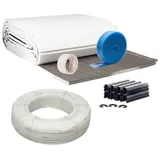 thermova 80 m2 Set Tackersystem Rollbahn 30 mm Fußbodenheizung PE-RT Rohr Raster 15 cm
