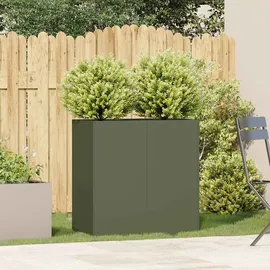 vidaXL Pflanzgefäß 120 x 80 x 80 cm Olivgrün