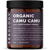 Erbology Bio Camu Camu Pulver 90g - 45 Portionen - Unterstützung der Haut und Immunität - Reich an Vitamin C - Nachhaltig direkt vom Bauernhof in Peru bezogen - Kleine Charge - Vegan - GMO-frei