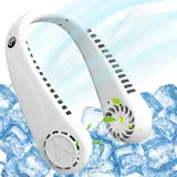 Nackenventilator, 5-fach Verstellbar, Led, Freihändig, Flügellos, Wiederaufladbar Über Usb, Kühlung, Led-anzeige – Weiß