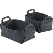 Wenko Filzkorb Nina S, 2er Set 19 x 14 x 9 cm dunkelgrau