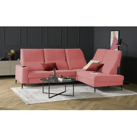 Max Schelling Eckcouch Mikrofaser 2-Sitzer Rosa