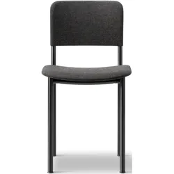 Stuhl | Plan Chair gepolstert - Schwarz/Wolle RE-WOOL 198