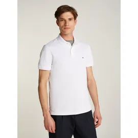 Tommy Hilfiger Poloshirt "PERFORMANCE PIQUE REG POLO", Herren, Gr. XXL, weiß, Jersey, Obermaterial: 63% Baumwolle, 31% Polyester, 6% Elasthan, casual, regular fit hüftlang, Kurzarm abgesteppt, Shirts, mit Streifenmuster