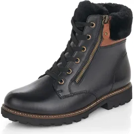 REMONTE Schnürstiefel - Schwarz / Metallic Glattleder Größe: 37 EU