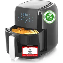 EMERIO AF-123544.7 5.5L 1400W Airfryer, digital, 1400 Watt Schwarz mit 5.5 Liter Fassungsvermögen