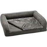 Hunter LIVINGSTON Orthopädisches Hundesofa, Memoryschaum-Matte, rutschhemmend, M, anthrazit