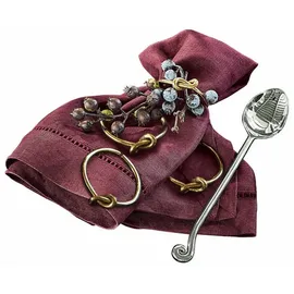 Loberon Serviettenring 4er Set Motje, edel & glamourös, hübsches Knoten-Detail, von Hand gefertigt, Tischaccessoires, Tafelschmuck, Küchenutensilien, Messing, gold