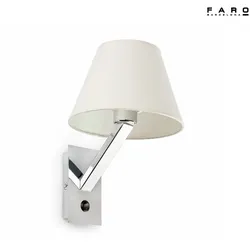 Faro Wandleuchte MOMA E27, IP20, chrom, weiß FAR-68504