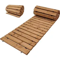 Baumarktplus Holzpfad ausrollbar 250x43x2 cm rustikales Tannenholz Anti-Rutsch Oberfläche