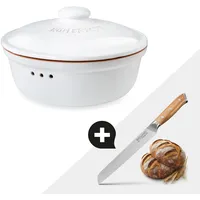 Römertopf Brotfrische Topf rund Weiß