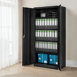 Tectake tectake® Aktenschrank, Blain mit 5 Böden 40x80x180cm