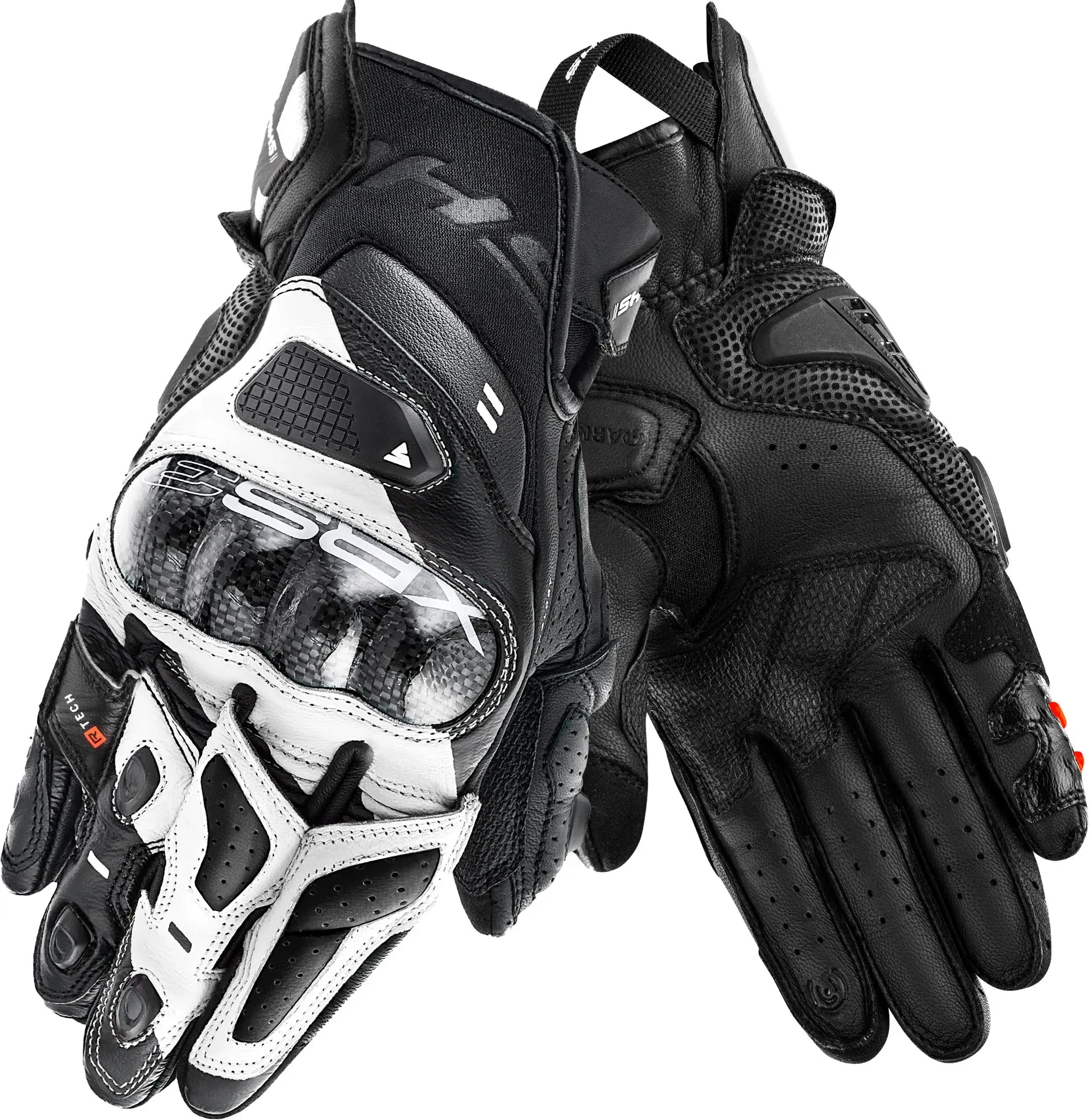 SHIMA XRS-3 Motorradhandschuhe, schwarz-weiss, Größe 2XL für Männer