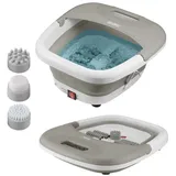 TZS FIRST AUSTRIA Fußmassagegerät Klappbares Fußsprudelbad, mit Heizung, Infrarotlicht, 450W, Zuschaltbare Wärme & LED-Rotlicht grau