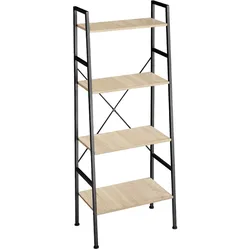 tectake® Leiterregal, Industrial Style, mit 4 Ebenen, inklusive Kippschutz, 61,5 x 36,5 x 150 cm