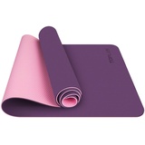 TOPLUS Gymnastikmatte, Yogamatte Yogamatte Gepolstert & rutschfest für Fitness Pilates & Gymnastik mit Tragegurt (Lila-Pink)