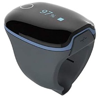 Viatom O2Ring Ring-Pulsoximeter, tragbares Finger-Pulsoximeter, Bluetooth, Touchscreen, SpO2, Herzfrequenz- und Perfusionsindex, Erwachsene, Heim- und Gesundheitsgebrauch, Schwarz