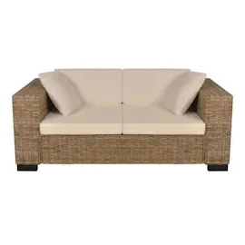 vidaXL Sofa-Set 2-Sitzer natur