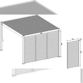 Weide Holzoptik Lamellenwand für Weide Pergola 1,23m in anthrazit