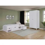 Mid.you Einzelzimmer, Weiß, Holz, Kiefer, teilmassiv,massiv, 1 Fächer, Lattenrost, Schlafzimmer, Schlafzimmer Komplett