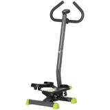 Homcom Stepper Fitness Swing Stepper mit LCD-Schirm und Handgriff Hometrainer für Zuhause bis 100 kg Stahl ABS Grau+Grün 55 x 44 x 108 cm