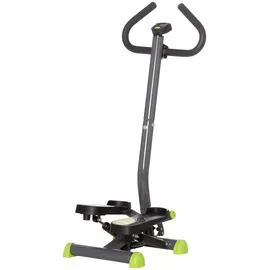 Homcom Stepper Fitness Swing Stepper mit LCD-Schirm und Handgriff Hometrainer für Zuhause bis 100 kg Stahl ABS Grau+Grün 55 x 44 x 108 cm