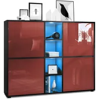Vladon Highboard, Bordeaux, 130.5x105.5x35.5 cm, Wohnzimmer, Kommoden & Sideboards,