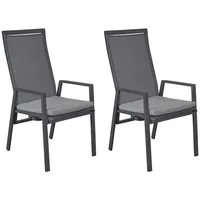 LC Garden »Sunfort« 2er Set Gartenstühle Textilene grau Positionsstuhl