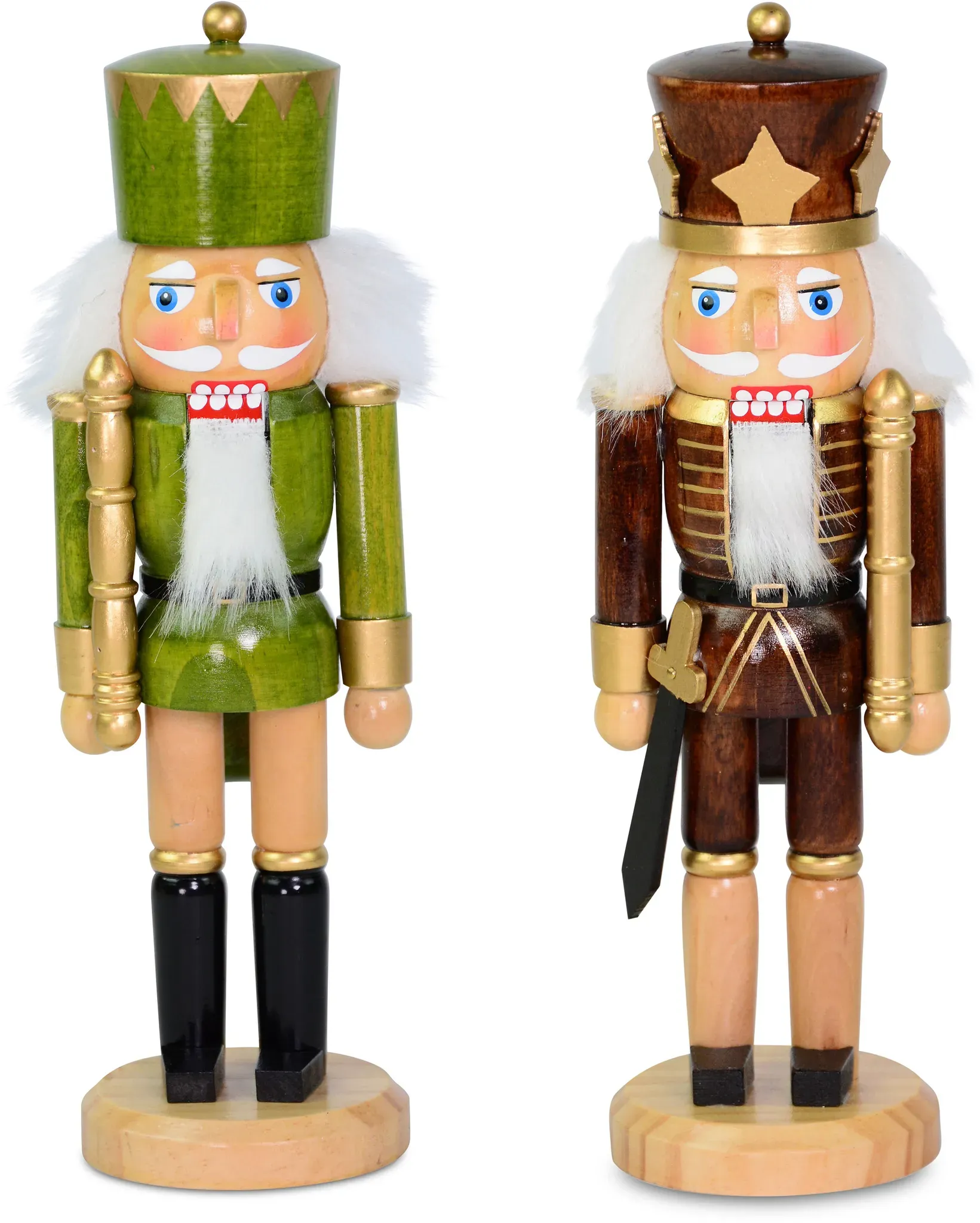 Weihnachtsfigur RIFFELMACHER & WEINBERGER "Nußknacker, Weihnachtsdeko" Dekofiguren Gr. H: 26 cm, braun (braun, grün) Weihnachtsengel Weihnachtsfiguren aus Holz