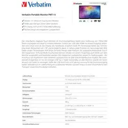VERBATIM Monitor 15,6Zoll Full HD 1080p Metall sc 49592 Touchscreen