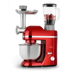 Lucia Elegance Küchenmaschine Mixer Fleischwolf 1800W BPA-frei Rot Klarstein