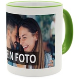 PhotoFancy® - Fototasse mit eigenem Bild - Personalisierte Tasse mit eigenem Foto selbst gestalten - Grün