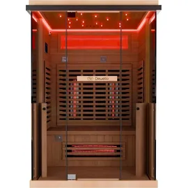 Dewello Dewello® Infrarotkabine Infrarotsauna KENORA 130x105 für 1-2 Personen aus Hemlockholz, Dual Therm, mit Salzsteinoptik