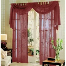 Gardinenbox Voile komplett GARDINEN Set 3tlg., Bordeaux, 60999