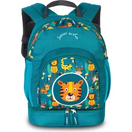 FABRIZIO Kinderrucksack Tasche mit Brustgurt und Bodenfach 20616, Farbe:Petrol - Petrol