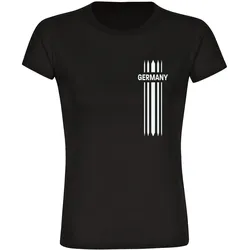 multifanshop Damen T-Shirt - Germany - Streifen - Druck weiß - Frauen
